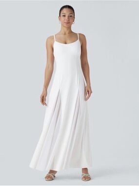 Halara Contrast White Mesh Maxi Flowy Slip Dress NWT Small